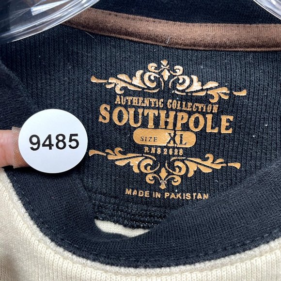 Y2K Vintage Southpole Sweater Mens XL Tan Beige Rib Knit Logo Skater Grunge - Picture 16 of 16